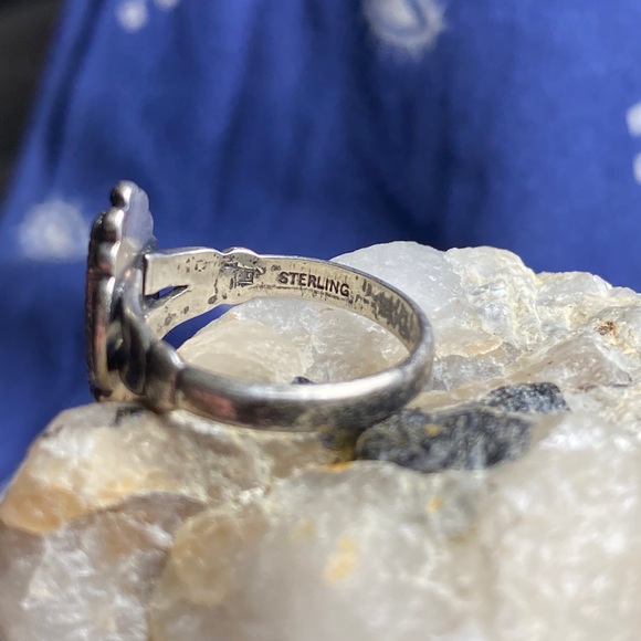 Vintage Silver & Turquoise Bell Traders Ring 1930s - Picture 6 of 10